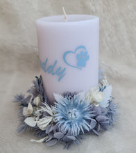 Load image into Gallery viewer, Pet Memory dog /cat preserved flowers reef & candle set - pastel blue