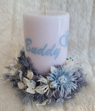 Load image into Gallery viewer, Pet Memory dog /cat preserved flowers reef & candle set - pastel blue