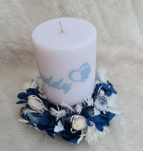 Load image into Gallery viewer, Pet Memory dog /cat Everlasting flowers reef & candle set - blue