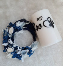 Load image into Gallery viewer, Pet Memory dog /cat Everlasting flowers reef & candle set - blue