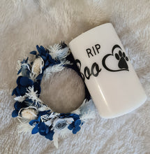 Load image into Gallery viewer, Pet Memory dog /cat Everlasting flowers reef & candle set - blue