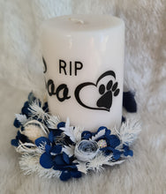 Load image into Gallery viewer, Pet Memory dog /cat Everlasting flowers reef & candle set - blue