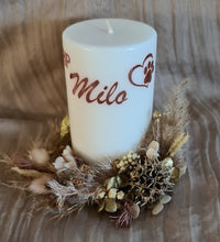 Load image into Gallery viewer, Pet Memory dog /cat preserved flowers reef & candle set - Autumn gold