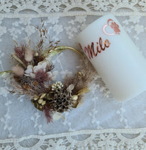 Load image into Gallery viewer, Pet Memory dog /cat preserved flowers reef & candle set - Autumn gold