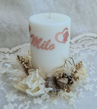 Load image into Gallery viewer, Pet Memory dog /cat preserved flowers reef & candle set - Boho