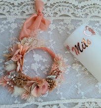 Load image into Gallery viewer, Pet Memory dog /cat Everlasting flowers reef & candle set - Peach orange