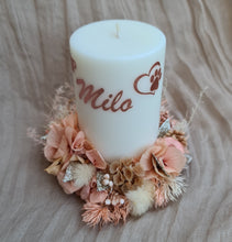 Load image into Gallery viewer, Pet Memory dog /cat Everlasting flowers reef & candle set - Peach orange