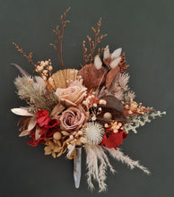 Load image into Gallery viewer, Double Everlasting flowers cake topper in rustic warm tones