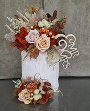 Load image into Gallery viewer, Double floral cake topper - rustic warm tones
