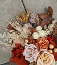 Load image into Gallery viewer, Double floral cake topper - rustic warm tones