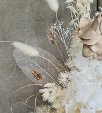 Load image into Gallery viewer, Designer perfume box Everlasting preserved flowers neutral & gold