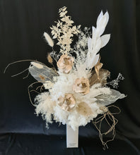 Load image into Gallery viewer, Designer perfume box Everlasting preserved flowers neutral & gold