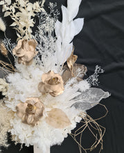 Load image into Gallery viewer, Designer perfume box Everlasting preserved flowers neutral & gold