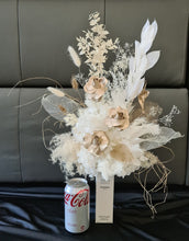 Load image into Gallery viewer, Designer perfume box Everlasting preserved flowers neutral & gold