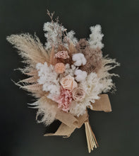 Load image into Gallery viewer, Wedding elopement bridal bouquet & buttonhole set – Blush Preserved Flowers