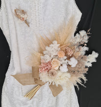 Load image into Gallery viewer, Wedding elopement bridal bouquet & buttonhole set – Blush Preserved Flowers