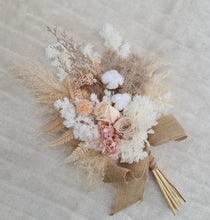 Load image into Gallery viewer, Wedding elopement bridal bouquet & buttonhole set – Blush Preserved Flowers