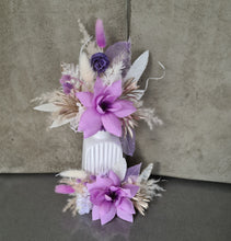 Load image into Gallery viewer, Everlasting flowers cake topper x 2 – Mauve, purple & neutral