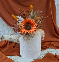 Load image into Gallery viewer, Everlasting flowers Sunflower cake topper - rustic orange