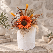 Load image into Gallery viewer, Everlasting flowers Sunflower cake topper - rustic orange