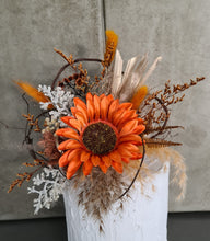 Load image into Gallery viewer, Everlasting flowers Sunflower cake topper - rustic orange