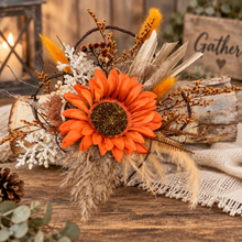 Load image into Gallery viewer, Everlasting flowers Sunflower cake topper - rustic orange