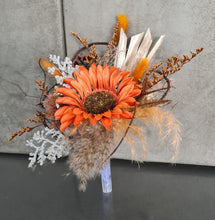 Load image into Gallery viewer, Everlasting flowers Sunflower cake topper - rustic orange