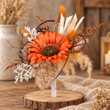 Load image into Gallery viewer, Everlasting flowers Sunflower cake topper - rustic orange