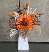 Load image into Gallery viewer, Everlasting flowers Sunflower cake topper - rustic orange