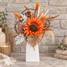 Load image into Gallery viewer, Everlasting flowers Sunflower cake topper - rustic orange