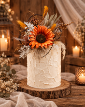 Load image into Gallery viewer, Everlasting flowers Sunflower cake topper - rustic orange