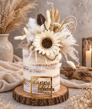 Load image into Gallery viewer, Everlasting flowers Sunflower cake topper - Neutral