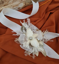 Load image into Gallery viewer, Everlasting flowers neutral & champagne gold corsage w tulip - wedding, school formal