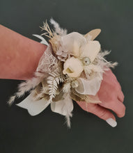 Load image into Gallery viewer, Everlasting flowers neutral & champagne gold corsage w tulip - wedding, school formal
