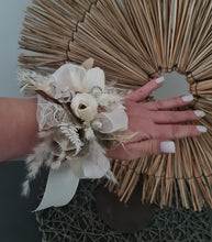 Load image into Gallery viewer, Everlasting flowers neutral & champagne gold corsage w tulip - wedding, school formal