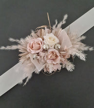 Load image into Gallery viewer, Everlasting flowers blush & champagne corsage - School formal / Wedding