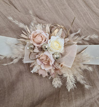 Load image into Gallery viewer, Everlasting flowers blush & champagne corsage - School formal / Wedding