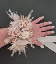 Load image into Gallery viewer, Everlasting flowers blush & champagne corsage - School formal / Wedding
