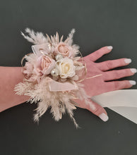 Load image into Gallery viewer, Everlasting flowers blush & champagne corsage - School formal / Wedding