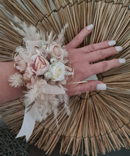 Load image into Gallery viewer, Everlasting flowers blush & champagne corsage - School formal / Wedding