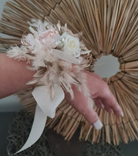 Load image into Gallery viewer, Everlasting flowers blush & champagne corsage - School formal / Wedding