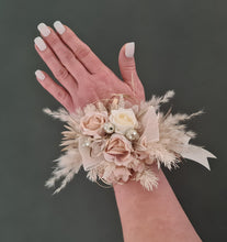 Load image into Gallery viewer, Everlasting flowers blush & champagne corsage - School formal / Wedding
