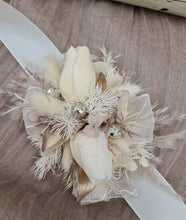 Load image into Gallery viewer, Everlasting flowers nude & champagne corsage w tulip - School formal / Wedding