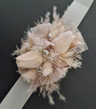 Load image into Gallery viewer, Everlasting flowers nude & champagne corsage w tulip - School formal / Wedding
