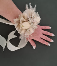 Load image into Gallery viewer, Everlasting flowers nude & champagne corsage w tulip - School formal / Wedding