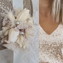 Load image into Gallery viewer, Everlasting flowers nude & champagne corsage w tulip - School formal / Wedding