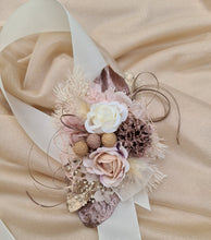 Load image into Gallery viewer, Everlasting flowers blush & rose gold corsage - School formal / Wedding