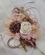 Load image into Gallery viewer, Everlasting flowers blush & rose gold corsage - School formal / Wedding