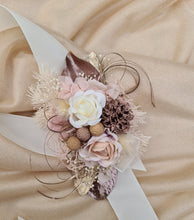 Load image into Gallery viewer, Everlasting flowers blush & rose gold corsage - School formal / Wedding