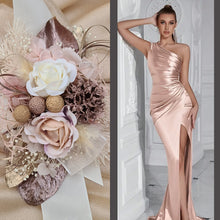 Load image into Gallery viewer, Everlasting flowers blush & rose gold corsage - School formal / Wedding
